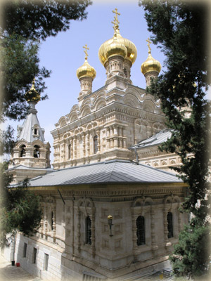 Russian Orthodox Church of St Mary Magdalene in Gethsemania in Jerusalem